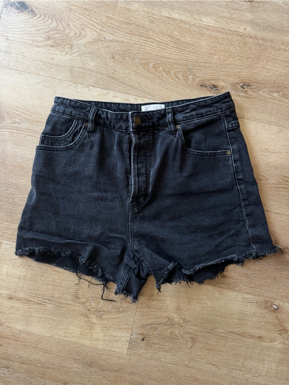 ROLLA'S Black High-Waist Raw-Hem Denim Shorts